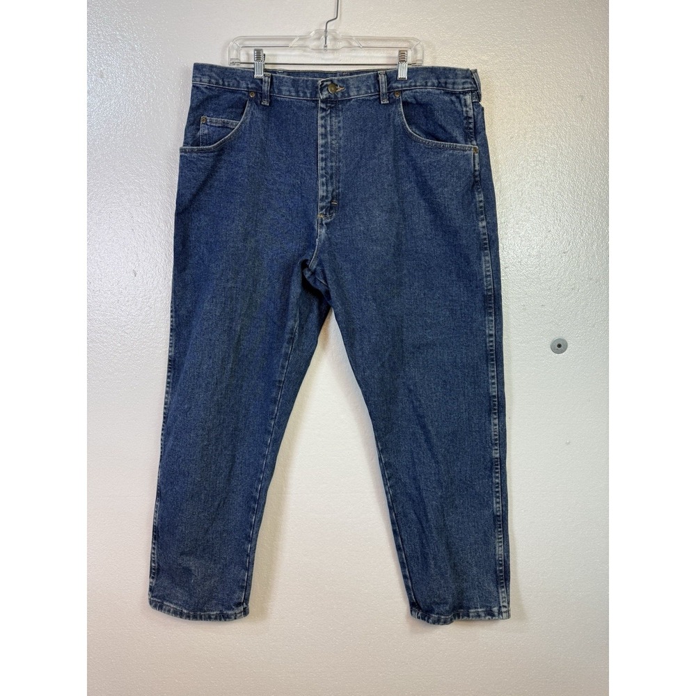 Wrangler Rugged Wear Jeans Men 42x29 Med‎ Wash Fits 40x29 Straight Denim Work